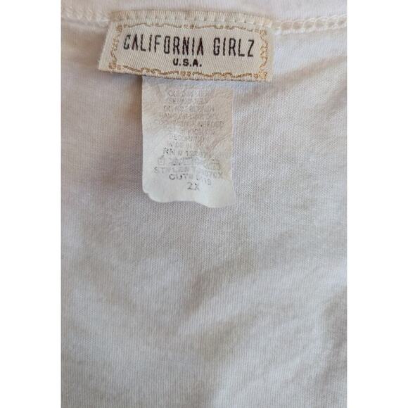 California Girlz Top Women 2X V-Neck T-Shirt Long Sleeve Graphic Bling - Picture 3 of 6